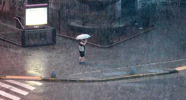 Granizo y lluvia