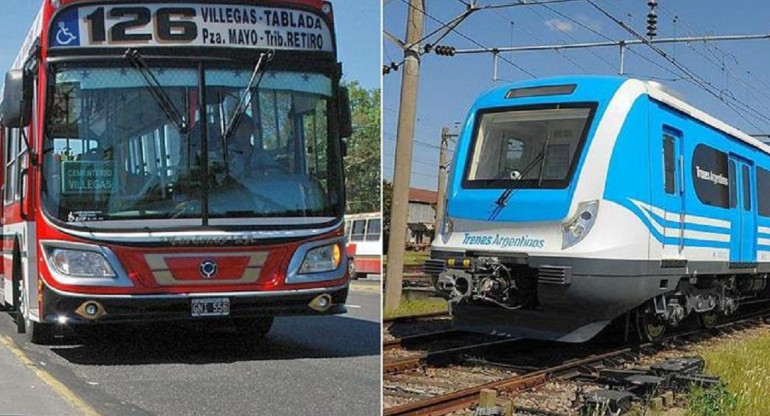 Colectivos y trenes - transportes