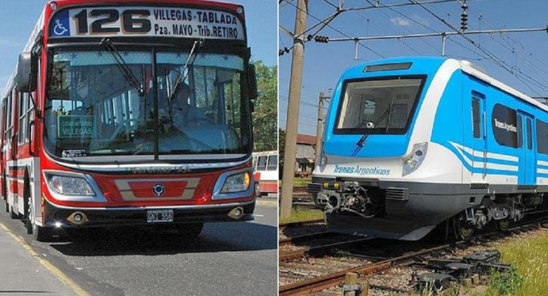 Colectivos y trenes - transportes