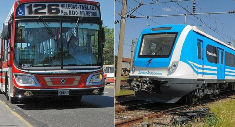 Colectivos y trenes - transportes