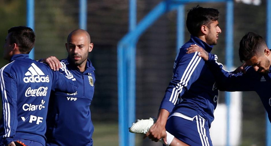 Mascherano, entrenamiento de la Selección Argentina, NA