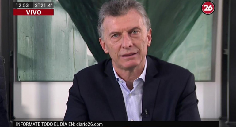 Mauricio Macri, anuncio sobre tarifas, Canal 26	