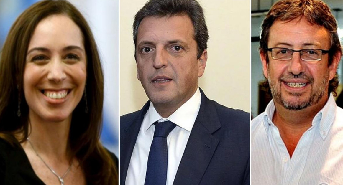 María Eugenia Vidal, Sergio Massa y Juan José Amondarain