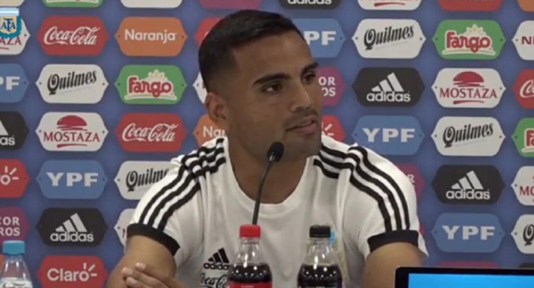 Mundial Rusia 2018, conferencia Selección Argentina, Cristian Pavón y Gabriel Mercado	