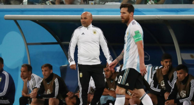 Sampaoli - Messi - Mundial Rusia 2018 - Reuters