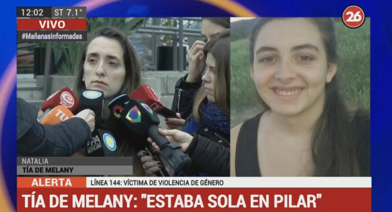 Tía de Melany tras aparición de la joven (Canal 26)