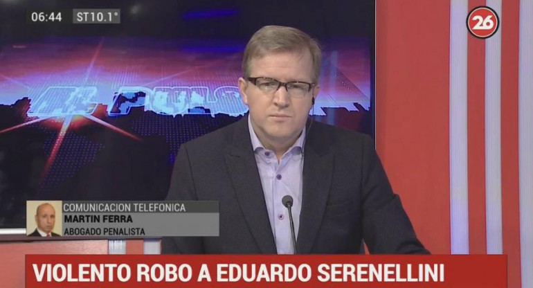 Violento robo a Eduardo Serenellini (Canal 26)