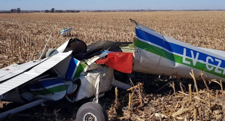 Avión accidentado en Córdoba (Foto: Cadena 3)