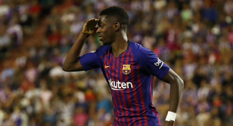 La Liga: Festejo de Barcelona - Dembele (Reuters)