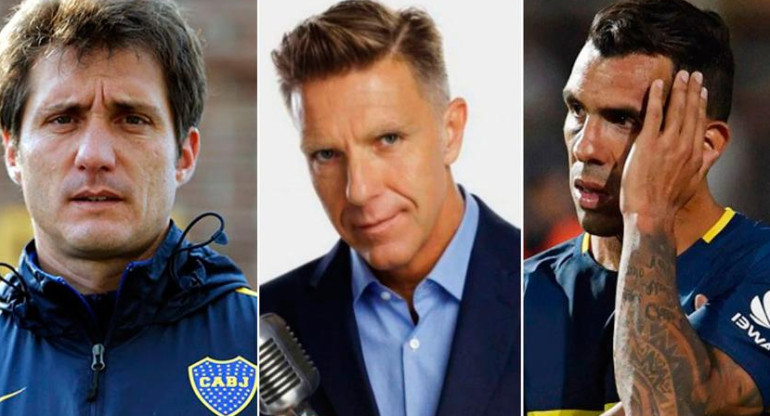 Guillermo Barros Schelotto, Alejandro Fantino y Carlos Tevez