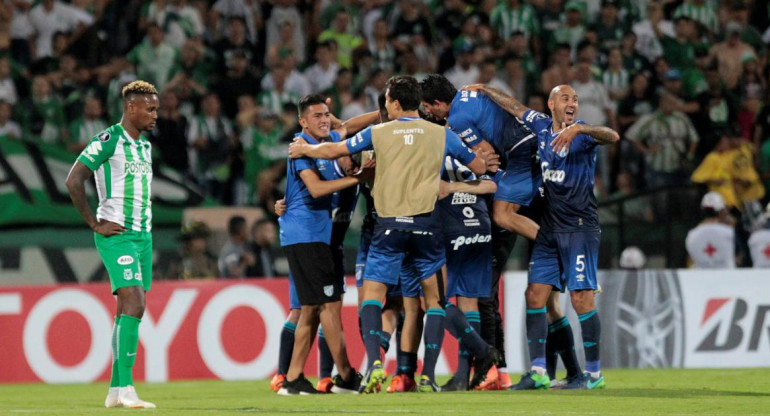 Festejo de Atlético Tucumán ante Atlético Nacional en Copa Libertadores (Reuters)