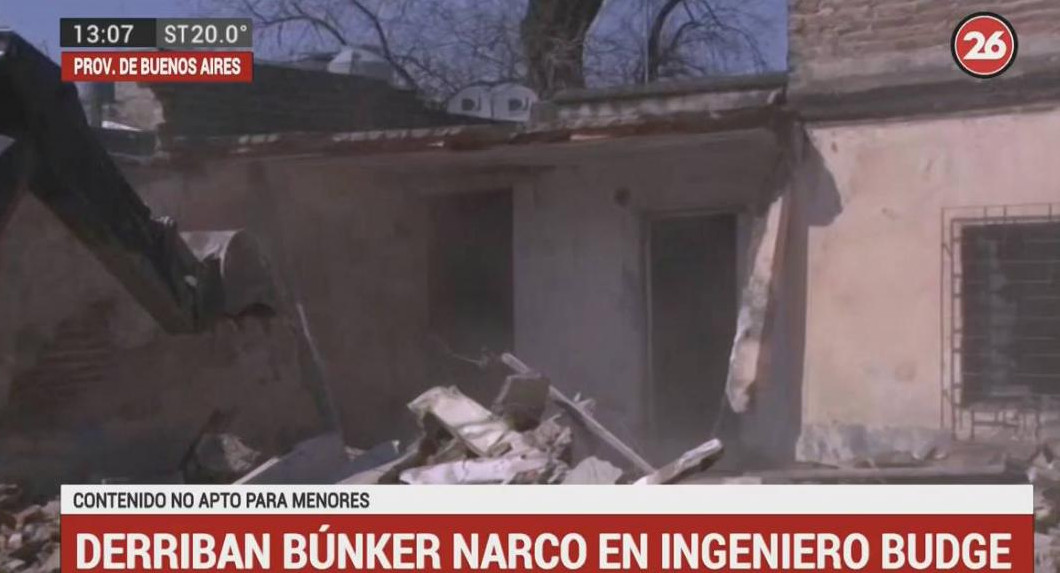 Derribo de bunker narco en Ingeniero Budge (Canal 26)