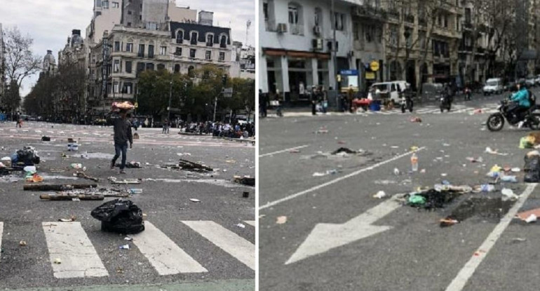 Veredas de Capital Federal tras las manifestaciones