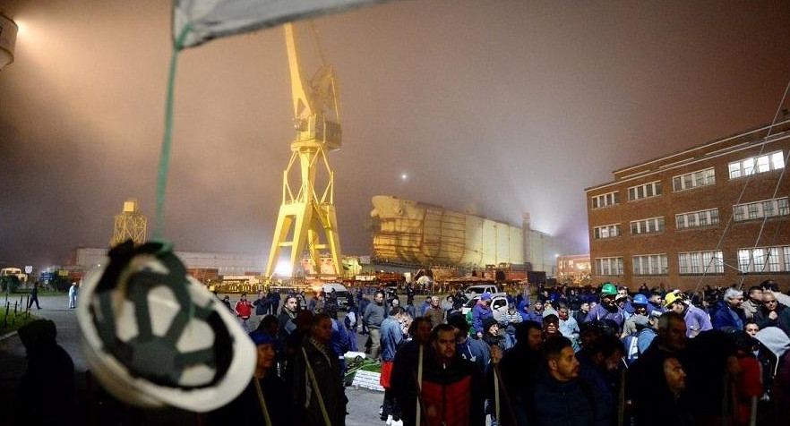 Toma de trabajadores en el Astillero Río Santiago