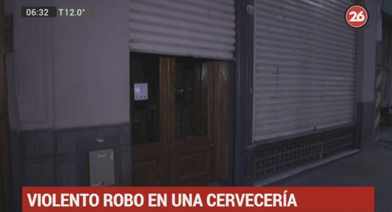 Violento robo en cervecería de Constitución (Canal 26)