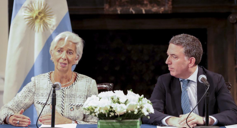 Nicolás Dujovne - Christine Lagarde Washington, FMI, Anuncio del nuevo acuerdo - NA