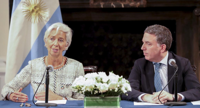 Nicolás Dujovne - Christine Lagarde Washington, FMI, Anuncio del nuevo acuerdo - NA