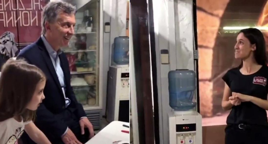 Visita de Mauricio Macri a una pizzeria