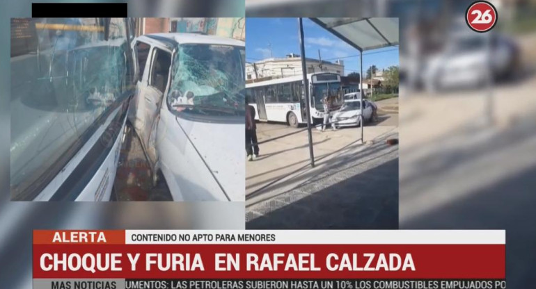 Canal 26 - choque en Rafael Calzada