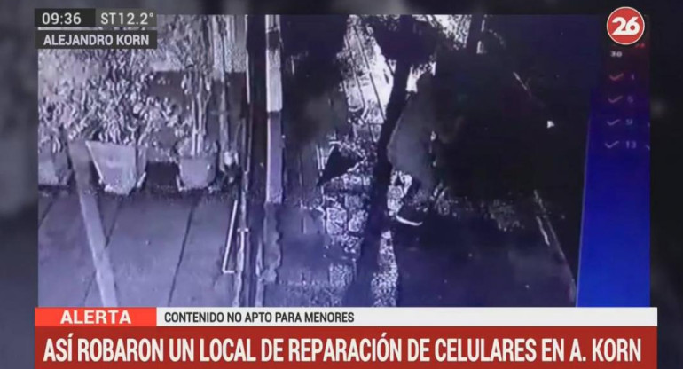 Robo en casa de celulares en Alejandro Korn (Canal 26)