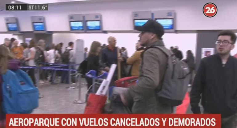 Demoras en Aeroparque por problemas de sistema (Canal 26)