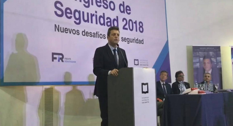 Conferencia de Sergio Massa sobre la inseguridad