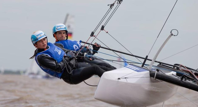 Dante Cittadini y Teresa Romairone en Juegos Olímpicos de la Juventud