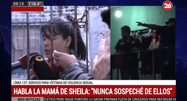 Madre de Sheila, policiales, Canal 26