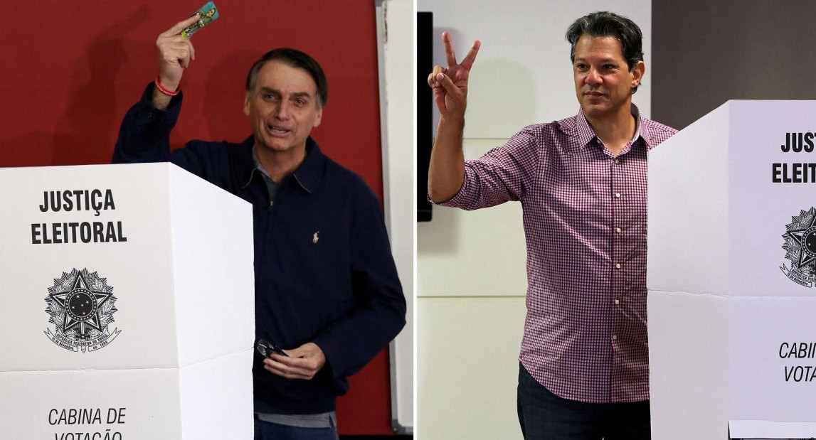 Elecciones en Brasil - Haddad y Bolsonaro