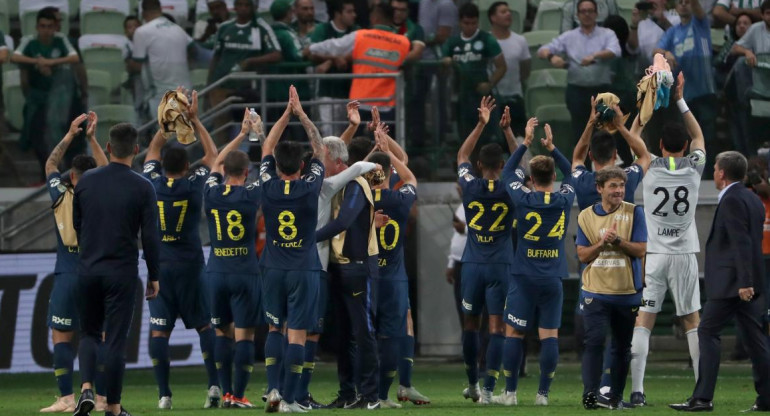 Festejo de Boca tras el empate ante Palmeiras por Copa Libertadores (Reuters)