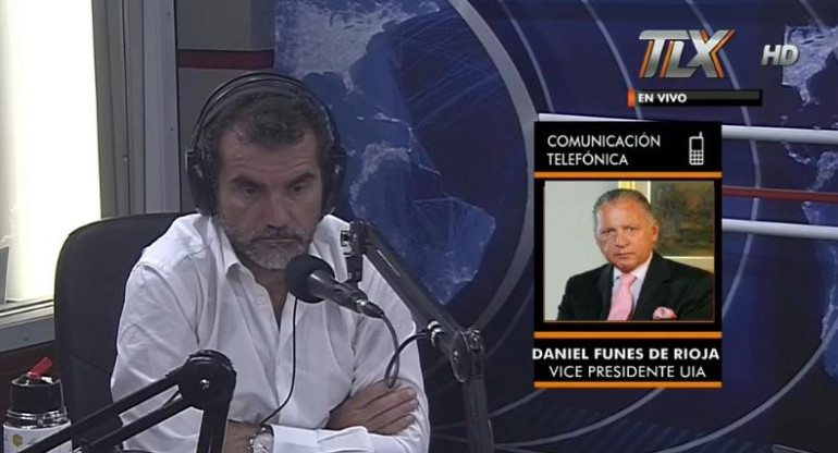 Daniel Funes de Rioja, vicepresidente de UIA, Paulino Rodrigues, Radio Latina