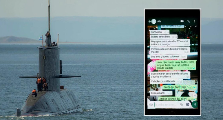 Submarino ARA San Juan - Mensaje de WhatsApp