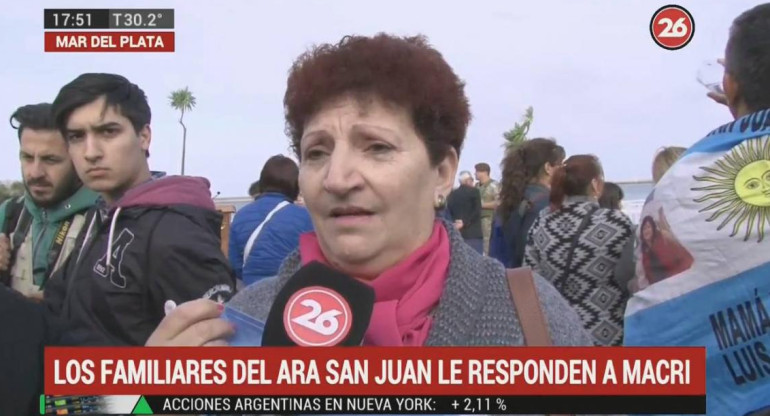 ARA San Juan: María Rosa, madre de un submarinista, Mar del Plata