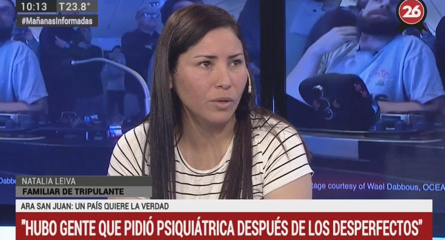 Natalia Leiva, hermana de Luis Leiva, tripulante del ARA San Juan, Canal 26