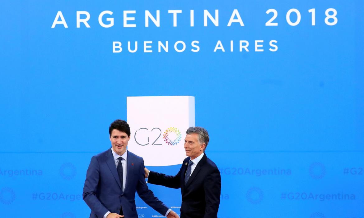 Recepción de Mauricio Macri a Justin Trudeau en la Cumbre del G20 (Reuters)