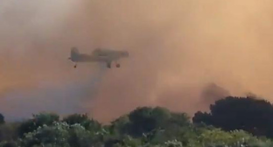 Avión hidrante - Incendio Villa Gesell