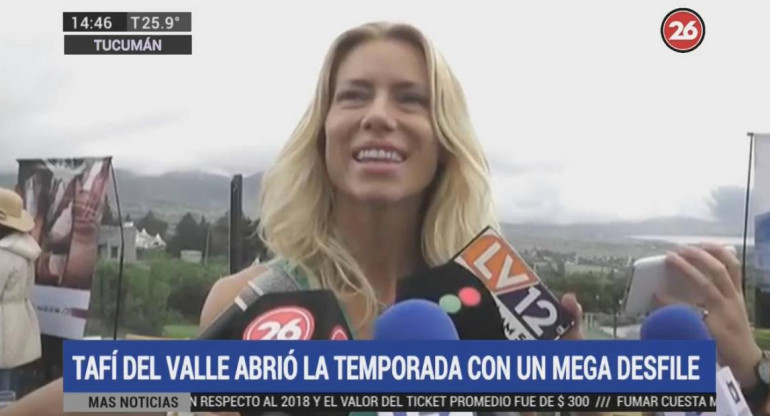 Tafí del Valle abrió la temporada de verano con un mega desfile, Nicole Neumann