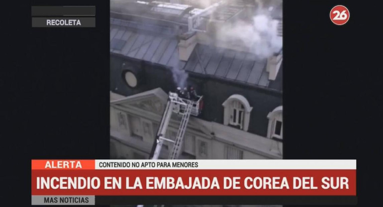 Incendio en embajada de Corea del Sur (Canal 26)