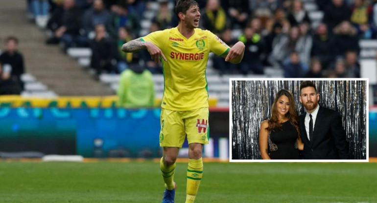 Emiliano Sala - Apoyo de Messi y Antonela