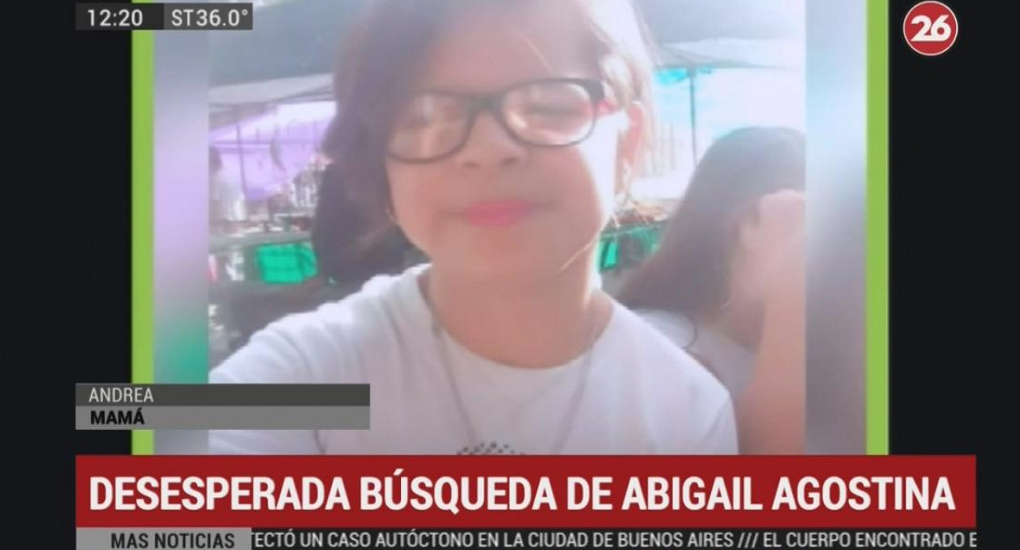 Desesperada búsqueda de Abigail Agostina en Lomas de Zamora