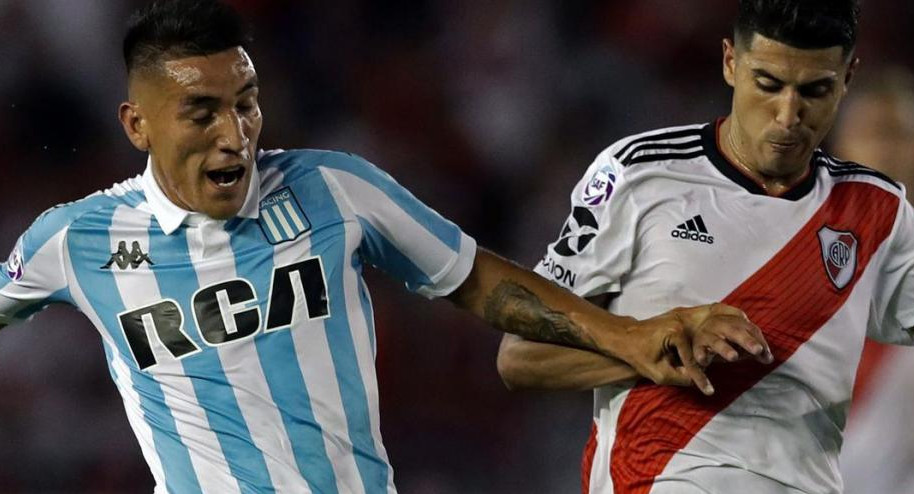 Ricardo Centurión y Exequiel Palacios, River vs. Racing, Superliga