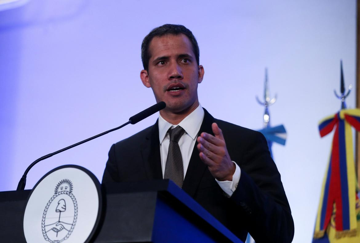 Juan Guaido durante conferencia de prensa en el Palacio de San Martín en Buenos Aires, Reuters