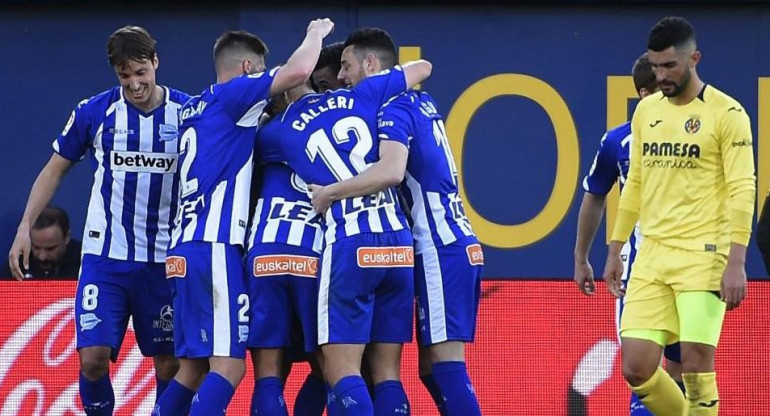 Festejo del Alaves sobre el Villarreal en La Liga