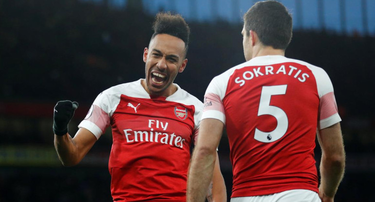 Premier League, Arsenal vs. Manchester United, Pierre-Emerick Aubameyang, fútbol, deportes, Reuters