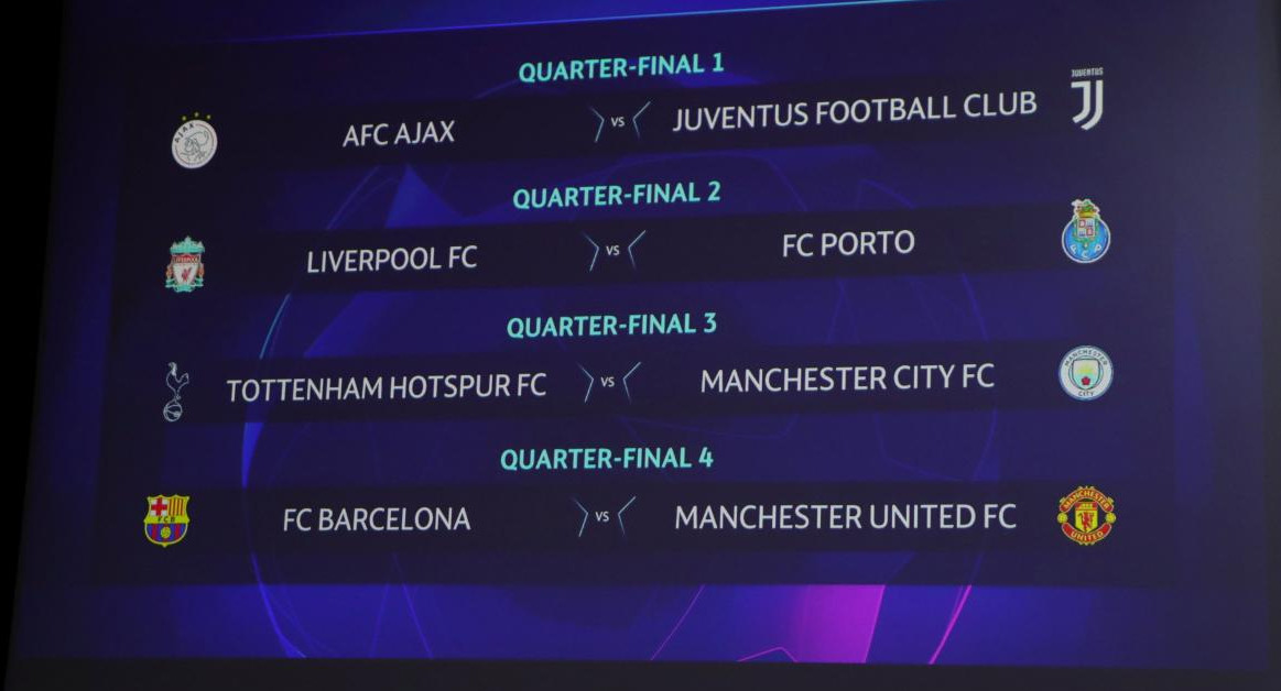 Sorteo de cuartos de final de Champions League (Reuters)