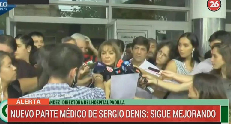 Nuevo parte médico de Sergio Denis (Canal 26)