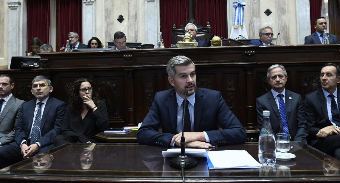 El Jefe de Gabinete Marcos Peña expone en el Senado, NA