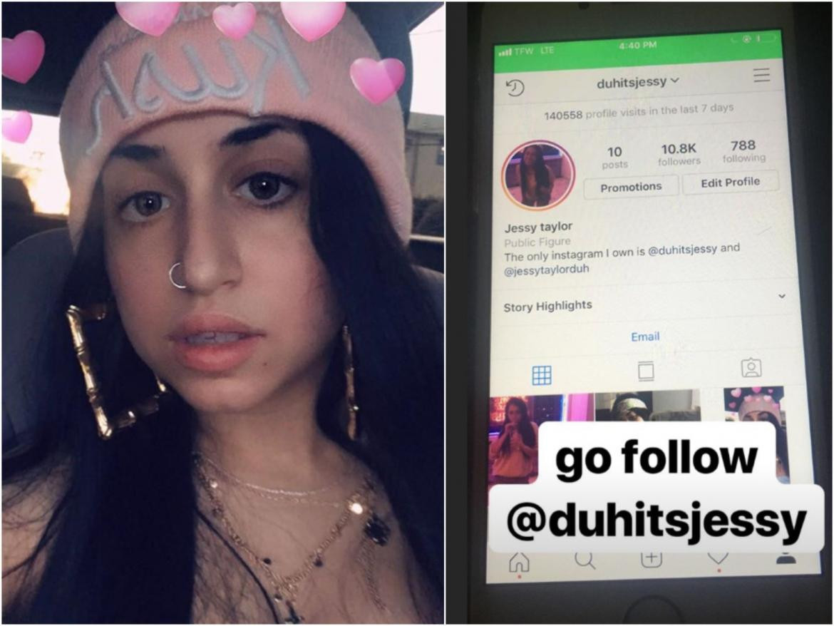 La influencer Jessy Taylor desesperada por que Instagram le ha borrado su perfil