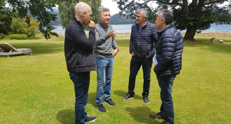 Macri junto a Horacio Rodríguez Larreta, Alfredo Cornejo y Gerardo Morales