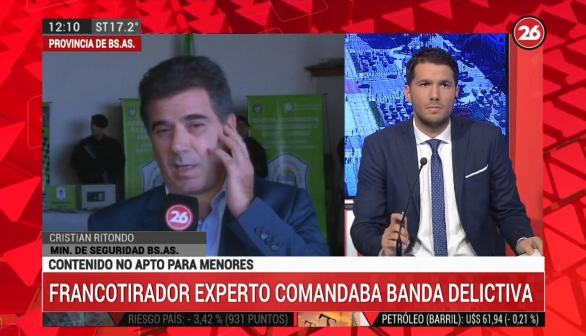 Cristian Ritondo, desbaratan banda delictiva comandada por francotirador, Canal 26